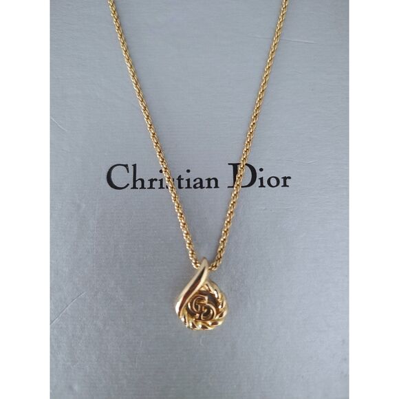 Christian Dior vintage necklace made in Germany EUC w/pouch & bag - Picture 1 of 7